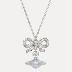 Vivienne Westwood Bow Orb Necklace – Silver Tone, Elegant & Iconic